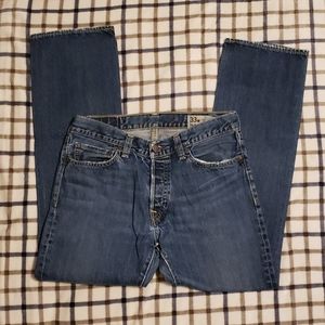 HOLLISTER MEN'S LOW RISE SLIM STRAIGHT JEANS.